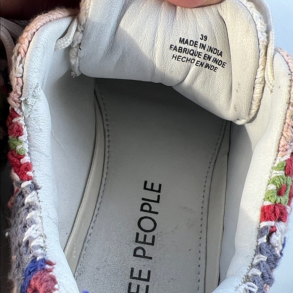 Free People Catch Me If You Can Multicolor Floral Crochet Platform Sneakers - Picture 11 of 12